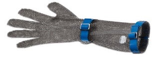 long stainless steel Glove size L blue