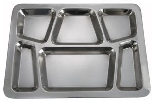 stainless steel service tray 6 compartment