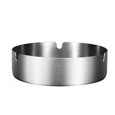 round stainless steel ashtray 13 cm