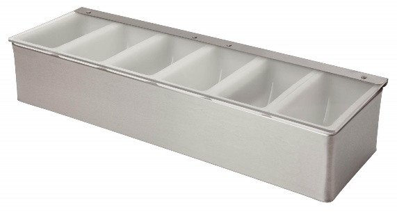 stainless steel garnish box 6 compartment